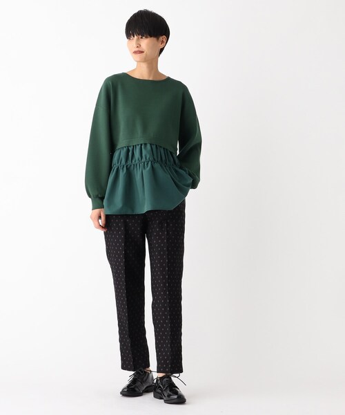 OPAQUE.CLIP（オペークドットクリップ）の「◆【C】ドッキングペプラムニット（チュニック・レディース・グリーン/ブラック/チャコールグレー・38/40/36）」の13枚目の写真