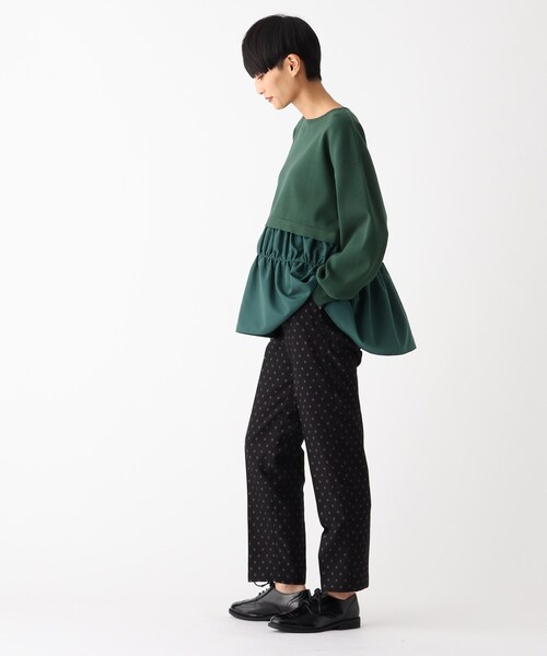 OPAQUE.CLIP（オペークドットクリップ）の「◆【C】ドッキングペプラムニット（チュニック・レディース・グリーン/ブラック/チャコールグレー・38/40/36）」の18枚目の写真