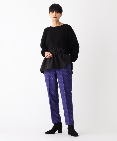 OPAQUE.CLIP（オペークドットクリップ）の「◆【C】ドッキングペプラムニット（チュニック・レディース・グリーン/ブラック/チャコールグレー・38/40/36）」の9枚目の写真