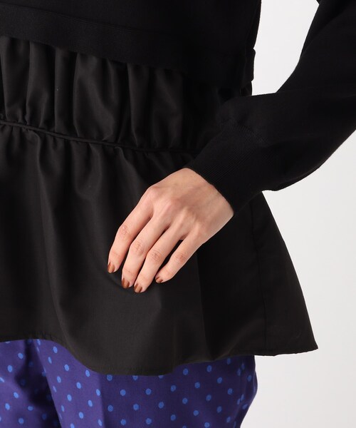 OPAQUE.CLIP（オペークドットクリップ）の「◆【C】ドッキングペプラムニット（チュニック・レディース・グリーン/ブラック/チャコールグレー・38/40/36）」の22枚目の写真