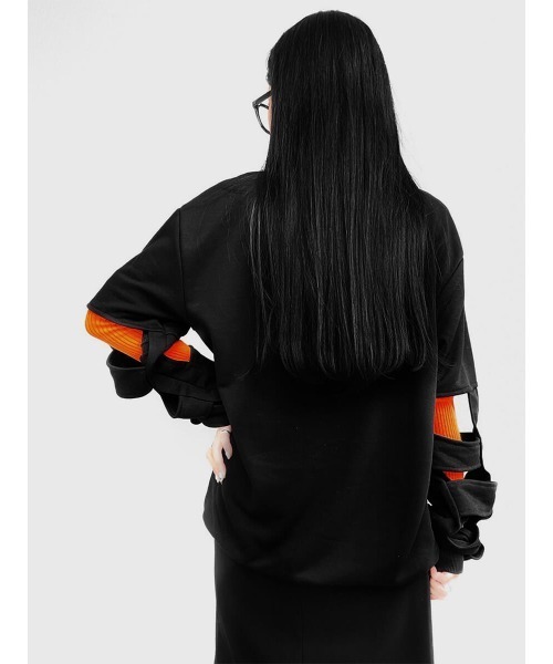 LVEU.(ラブユ.)の「Design sleeve sweat / デザインスリーブスウェット(Ai select)(スウェット・レディース・ブラック・FREE)」の8枚目の写真