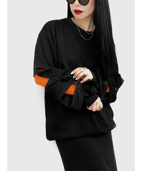 LVEU.(ラブユ.)の「Design sleeve sweat / デザインスリーブスウェット(Ai select)(スウェット・レディース・ブラック・FREE)」の9枚目の写真