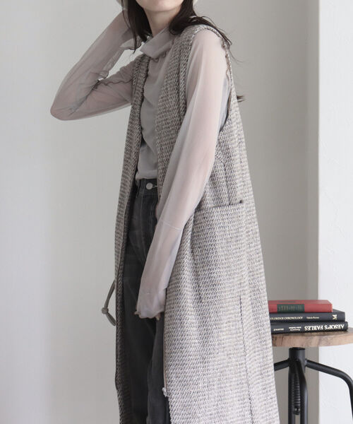 fredy emue（フレディエミュ）の「ツィードジャンスカ＋ジレ（ワンピース・レディース・ブラック/ベージュ・38/36）」の4枚目の写真