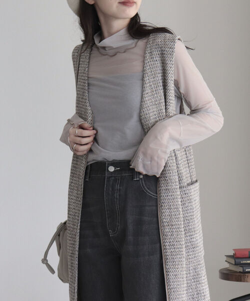 fredy emue（フレディエミュ）の「ツィードジャンスカ＋ジレ（ワンピース・レディース・ブラック/ベージュ・38/36）」の21枚目の写真