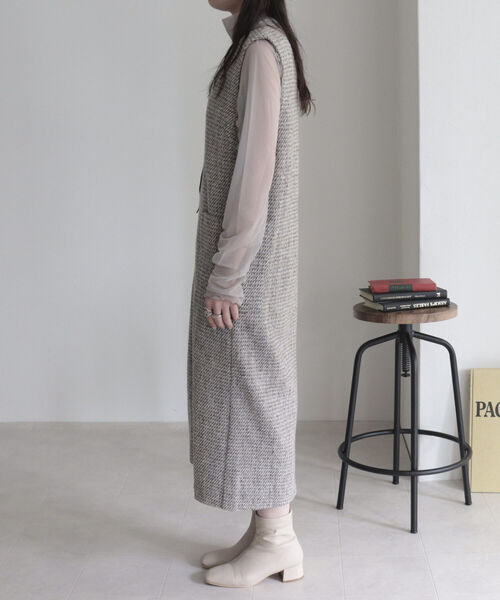 fredy emue（フレディエミュ）の「ツィードジャンスカ＋ジレ（ワンピース・レディース・ブラック/ベージュ・38/36）」の8枚目の写真