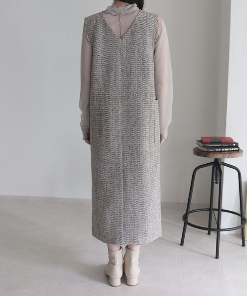 fredy emue（フレディエミュ）の「ツィードジャンスカ＋ジレ（ワンピース・レディース・ブラック/ベージュ・38/36）」の19枚目の写真