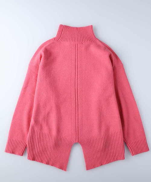 HONEYSUCKLE ROSE(ハニーサックルローズ)の「【HONEYSUCKLE ROSE】バックスリットハイネックニット(ニット/セーター・レディース・キャメル/グリーン/ピンク/オレンジ/オフホワイト/ブラック・M/L)」の12枚目の写真