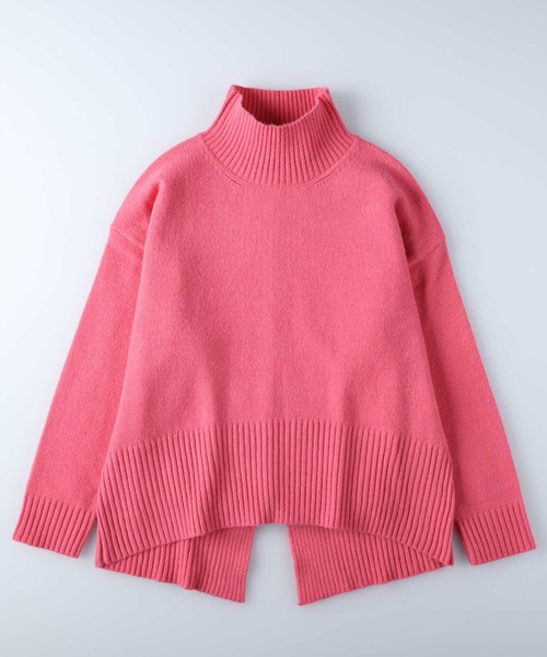 HONEYSUCKLE ROSE(ハニーサックルローズ)の「【HONEYSUCKLE ROSE】バックスリットハイネックニット(ニット/セーター・レディース・キャメル/グリーン/ピンク/オレンジ/オフホワイト/ブラック・M/L)」の19枚目の写真