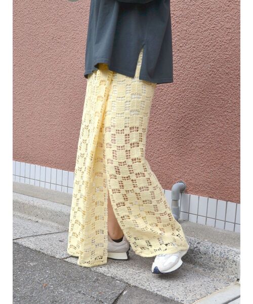 Ungrid（アングリッド）の「スリットレーススカート（スカート・レディース・オフホワイト/イエロー・FREE）」の10枚目の写真
