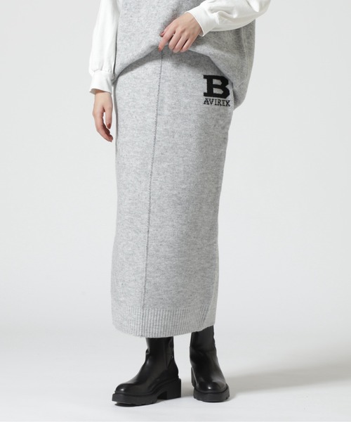AVIREX（アヴィレックス）の「≪WEB&DEPOT限定≫KNIT SKIRT/ ニットスカート（スカート・レディース・パープル/グレー・F）」の2枚目の写真