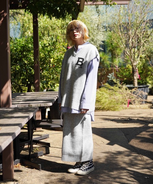 AVIREX（アヴィレックス）の「≪WEB&DEPOT限定≫KNIT SKIRT/ ニットスカート（スカート・レディース・パープル/グレー・F）」の13枚目の写真