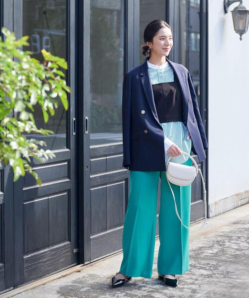 green label relaxing（グリーンレーベルリラクシング）の「［ size SHORT / TALLあり ］ツイル ワイダー パンツ（その他パンツ・レディース・ブラック/ナチュラル/ケリー・SHORT/36/38/TALL）」の7枚目の写真