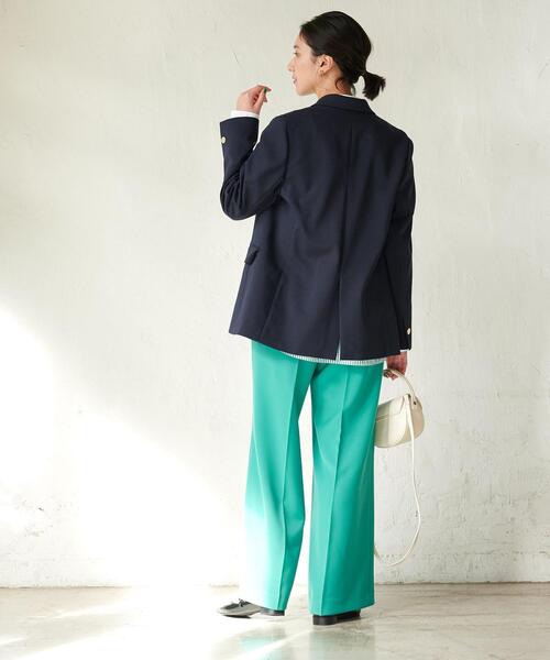 green label relaxing（グリーンレーベルリラクシング）の「［ size SHORT / TALLあり ］ツイル ワイダー パンツ（その他パンツ・レディース・ブラック/ナチュラル/ケリー・SHORT/36/38/TALL）」の9枚目の写真