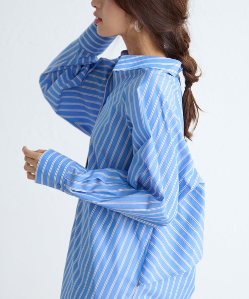 【セール】ストライプデザインシャツ（シャツ/ブラウス）｜RANAN（ラナン）