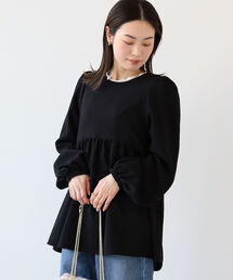 Ray BEAMS | Ray BEAMS / ウエスト ギャザー クルーネック ブラウス(シャツ/ブラウス)