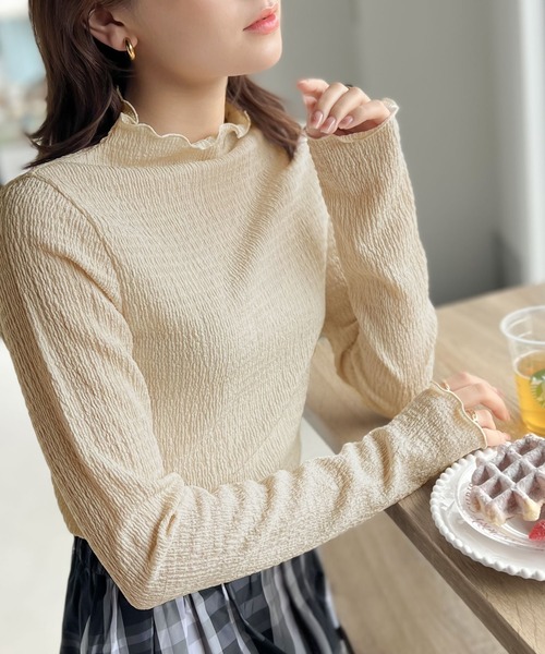 セール】大人のこなれ感。2wayポコポコメローハイネックトップス（T