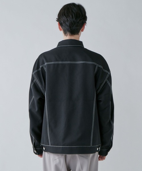 LUCY(ルーシー)の「LUCY/イージーケア トラッカーBIGジャケット(シャツ/ブラウス・メンズ・ブラック/アイボリー・MEDIUM/LARGE)」の15枚目の写真