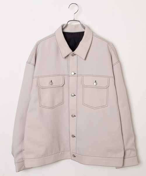 LUCY(ルーシー)の「LUCY/イージーケア トラッカーBIGジャケット(シャツ/ブラウス・メンズ・ブラック/アイボリー・MEDIUM/LARGE)」の22枚目の写真