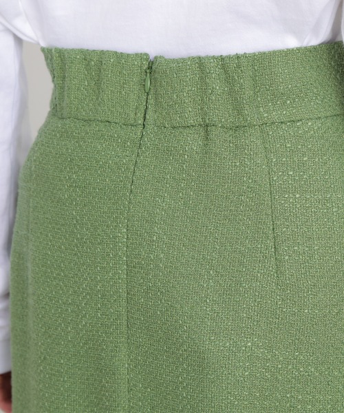 N.（N. Natural Beauty Basic）（エヌエヌナチュラルビューティーベーシック）の「◆ロービングツイードミニスカート（スカート・レディース・スミクロ/グリーン/オフホワイト・MEDIUM）」の6枚目の写真