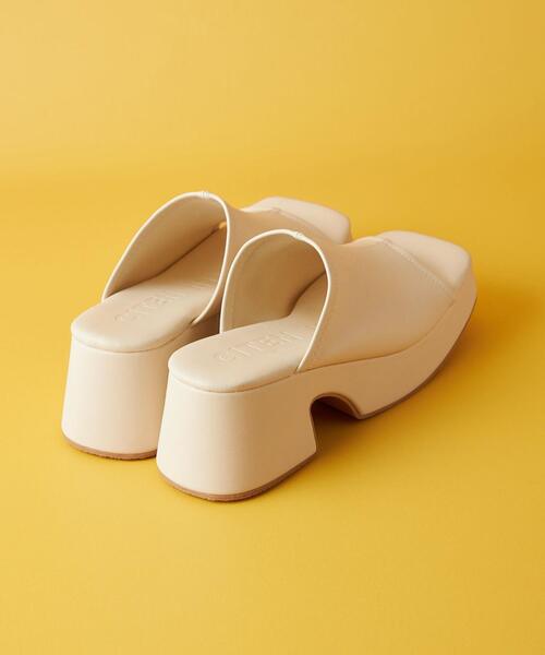 CITEN（シテン）の「＜CITEN＞バルキー ミュール サンダル（サンダル・レディース・ブラック/オフホワイト・23cm/23.5cm/24cm/24.5cm）」の9枚目の写真