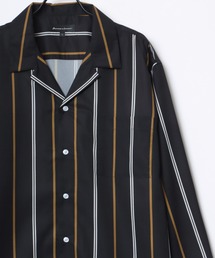 Oversize Drape Open Collar Shirt/オーバーサイズ ドレープ オープンカラーシャツ/無地/総柄/ストライプ/クレイジーパターン
