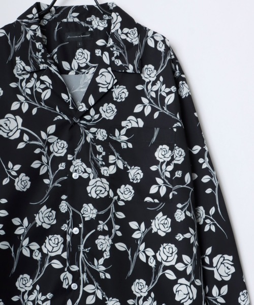 Lazar（ラザル）の「Oversize Drape Open Collar Shirt/オーバーサイズ ドレープ オープンカラーシャツ/無地/総柄/ストライプ/クレイジーパターン（シャツ/ブラウス・メンズ・ブルー系その他/ホワイト系その他/ブラック系その他3/ブルー系その他2/ライトブルー/ブラック系その他4/ブラック系その他/ダークグリーン/ブラウン系その他/ブルーグレー/チャコール/ホワイト/ライトグリーン/ブラック/モカ/ライトグレー/ターコイズブルー/ブラック系その他2/ブラック系その他5/ベージュ系その他・L/M/LL）」の7枚目の写真