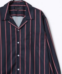 Oversize Drape Open Collar Shirt/オーバーサイズ ドレープ オープンカラーシャツ/無地/総柄/ストライプ/クレイジーパターン