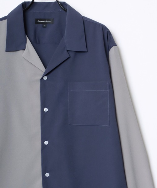 オーバーコート　オープンカラーシャツ Lazar（ラザル）の「Oversize Drape Open Collar Shirt/オーバー