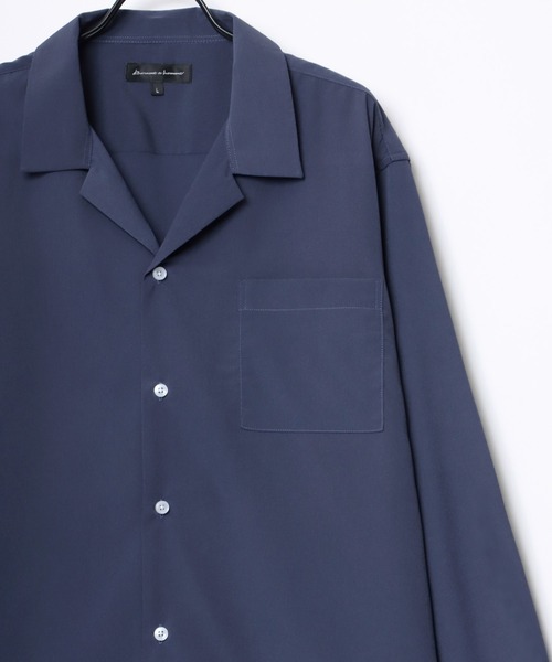 オーバーコート　オープンカラーシャツ Lazar（ラザル）の「Oversize Drape Open Collar Shirt/オーバー