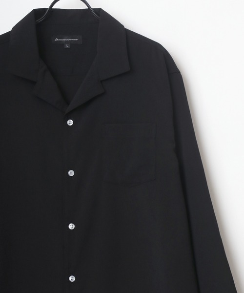 オーバーコート　オープンカラーシャツ Lazar（ラザル）の「Oversize Drape Open Collar Shirt/オーバー