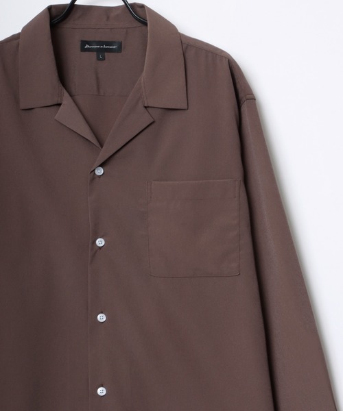 オーバーコート　オープンカラーシャツ Lazar（ラザル）の「Oversize Drape Open Collar Shirt/オーバー