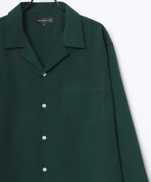 オーバーコート　オープンカラーシャツ Lazar（ラザル）の「Oversize Drape Open Collar Shirt/オーバー