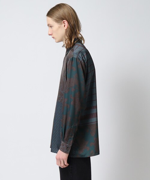 tk.TAKEO KIKUCHI（ティーケータケオキクチ）の「◆パッチワーク柄シャツ（シャツ/ブラウス・メンズ・ブラック系4/ネイビー系9/ダークグリーン系4・01/02/03）」の6枚目の写真