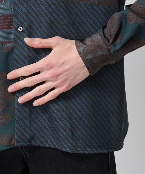 tk.TAKEO KIKUCHI（ティーケータケオキクチ）の「◆パッチワーク柄シャツ（シャツ/ブラウス・メンズ・ブラック系4/ネイビー系9/ダークグリーン系4・01/02/03）」の5枚目の写真