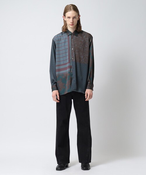 tk.TAKEO KIKUCHI（ティーケータケオキクチ）の「◆パッチワーク柄シャツ（シャツ/ブラウス・メンズ・ブラック系4/ネイビー系9/ダークグリーン系4・01/02/03）」の15枚目の写真