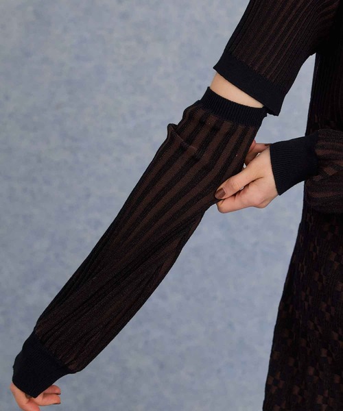 PUBLIC TOKYO(パブリックトウキョウ)の「【華奢見え・ストレッチ】アームウォーマーセットニットワンピース(ワンピース・レディース・ライトグリーン/アイボリー/ブラック・FREE)」の21枚目の写真