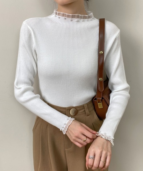 MAISON DE THERESE(メゾン ド テレーズ)の「配色切り替えクルーネックカットソー(Tシャツ/カットソー・レディース・ブラック/モカ/アイボリー/ホワイト/グレー・L/M/S)」の6枚目の写真