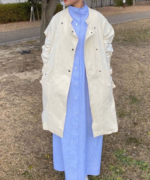 Couleur Meler（クルールメリー）の「Couleur Meler オクユウカ　ナイロンビッグコート（その他アウター・レディース・ブラック/グリーン系その他/ホワイト系その他・FREE）」の17枚目の写真