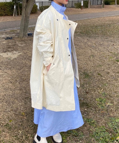 Couleur Meler（クルールメリー）の「Couleur Meler オクユウカ　ナイロンビッグコート（その他アウター・レディース・ブラック/グリーン系その他/ホワイト系その他・FREE）」の11枚目の写真