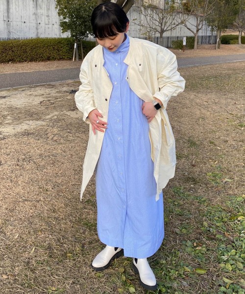 Couleur Meler（クルールメリー）の「Couleur Meler オクユウカ　ナイロンビッグコート（その他アウター・レディース・ブラック/グリーン系その他/ホワイト系その他・FREE）」の8枚目の写真