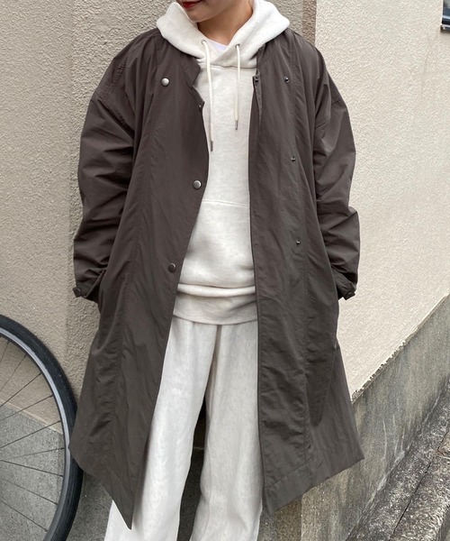 Couleur Meler（クルールメリー）の「Couleur Meler オクユウカ　ナイロンビッグコート（その他アウター・レディース・ブラック/グリーン系その他/ホワイト系その他・FREE）」の9枚目の写真