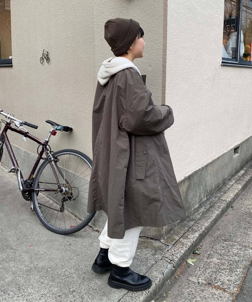 Couleur Meler（クルールメリー）の「Couleur Meler オクユウカ　ナイロンビッグコート（その他アウター・レディース・ブラック/グリーン系その他/ホワイト系その他・FREE）」の20枚目の写真