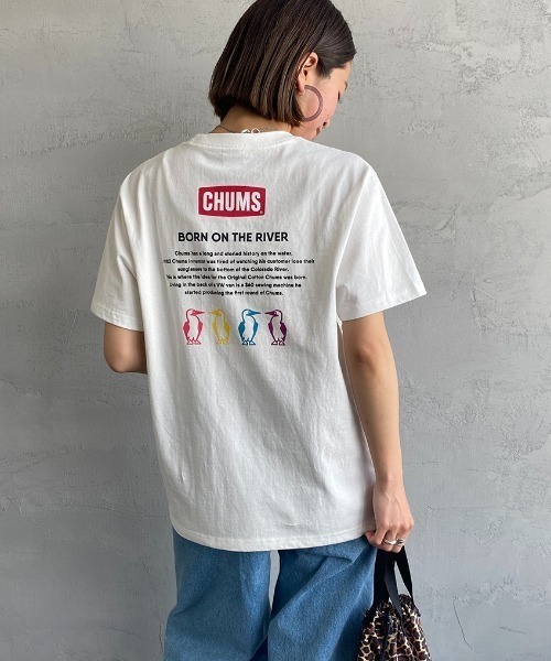CHUMS（チャムス）の「[CHUMS/チャムス] 別注 ヒストリーロゴ バックプリントTシャツ（Tシャツ/カットソー・レディース・ホワイト/ダークグリーン/ブラック・XXL/S/M/L/XL）」の16枚目の写真