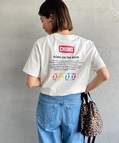 CHUMS（チャムス）の「[CHUMS/チャムス] 別注 ヒストリーロゴ バックプリントTシャツ（Tシャツ/カットソー・レディース・ホワイト/ダークグリーン/ブラック・XXL/S/M/L/XL）」の10枚目の写真