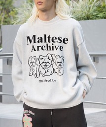 【UNISEX】Wai Kei（ワイ ケイ）／グラフィック マルチーズ ニットプルオーバー 2194823