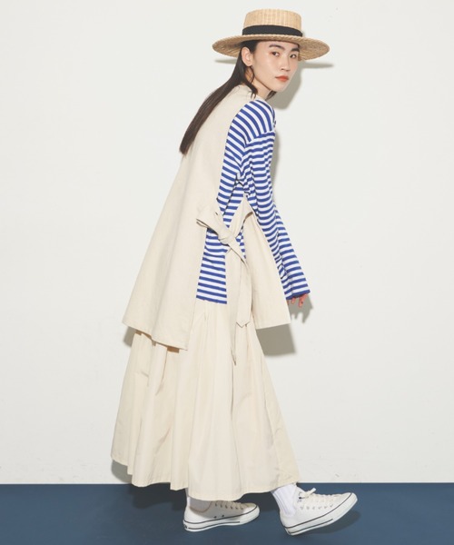 Libra Cue（リブラ キュー）の「サイドリボンコットンベスト（ベスト・レディース・ブラック/ナチュラル・FREE）」の21枚目の写真