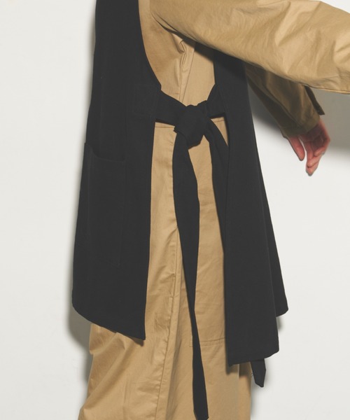 Libra Cue（リブラ キュー）の「サイドリボンコットンベスト（ベスト・レディース・ブラック/ナチュラル・FREE）」の11枚目の写真