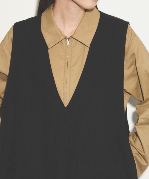 Libra Cue（リブラ キュー）の「サイドリボンコットンベスト（ベスト・レディース・ブラック/ナチュラル・FREE）」の13枚目の写真