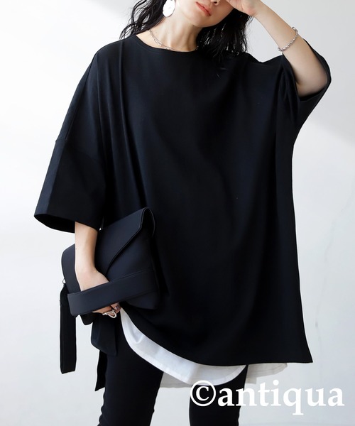 antiqua（アンティカ）の「綿100%SUPER BIG Tシャツ（Tシャツ/カットソー・レディース・イエロー系その他/ホワイト/ブラック/グレー・FREE）」の14枚目の写真