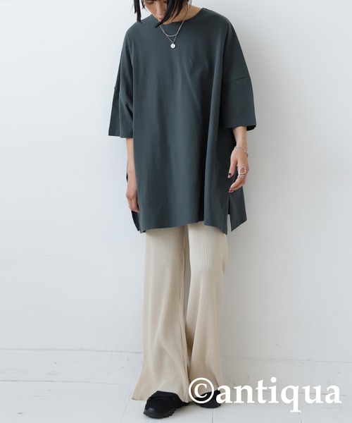 antiqua(アンティカ)の「綿100%SUPER BIG Tシャツ(Tシャツ/カットソー・レディース・イエロー系その他/ホワイト/ブラック/グレー・FREE)」の22枚目の写真